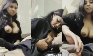 Delhi horny girl giving hand job to her boyfriend desi sex mms